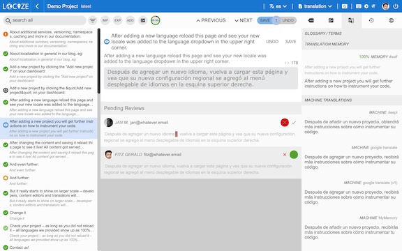 locize review workflow